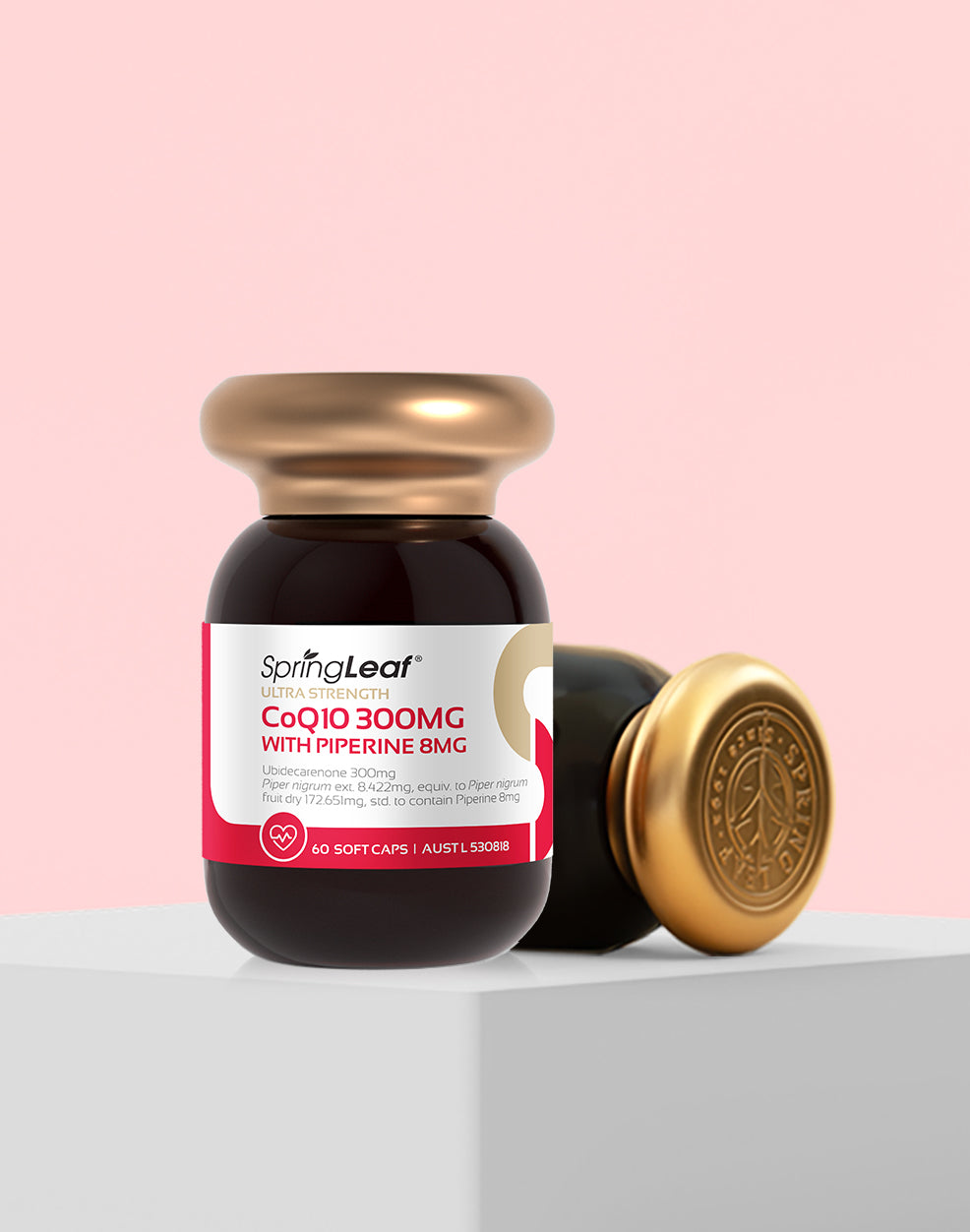 SpringLeaf Ultra Strength CoQ10 300mg with Piperine 8mg