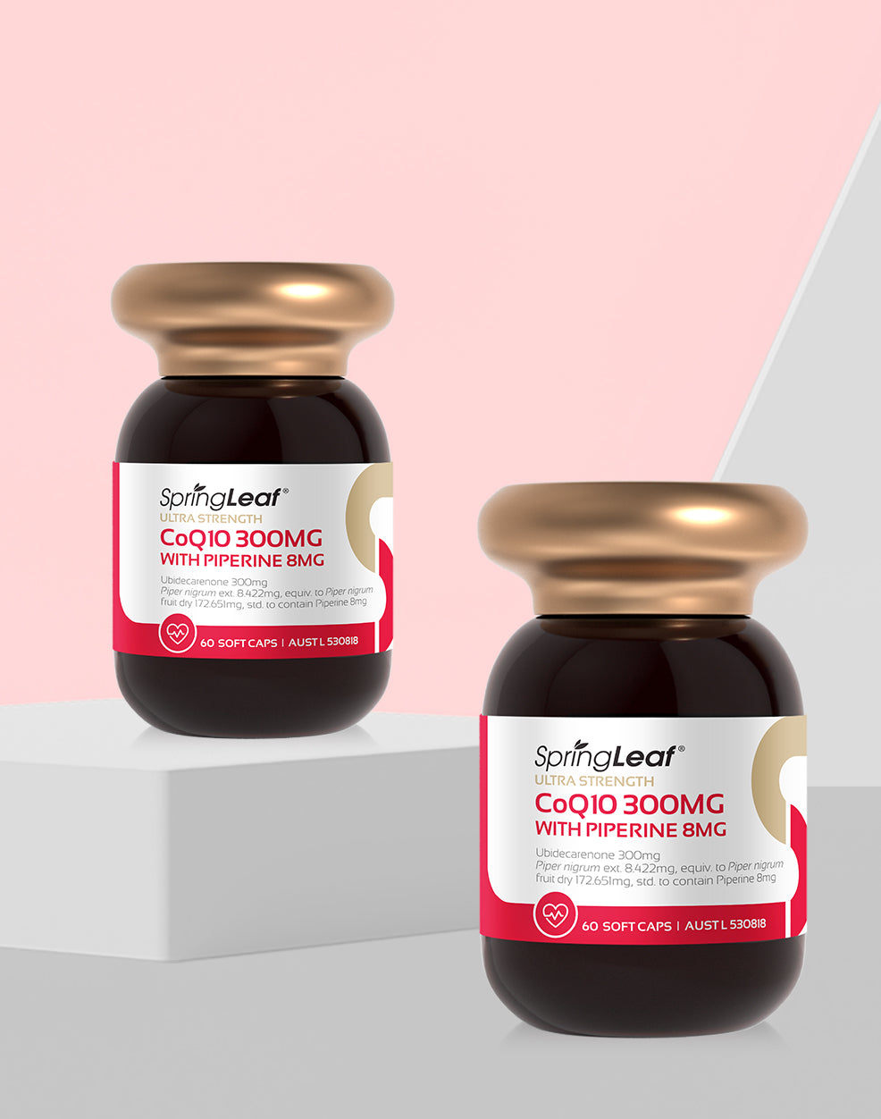 SpringLeaf Ultra Strength CoQ10 300mg with Piperine 8mg