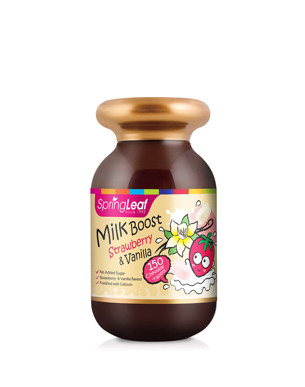 SpringLeaf Milk Boost Strawberry + Vanilla Chewable Tablets