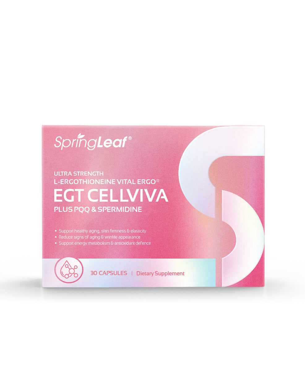 SpringLeaf Ultra Strength L-Ergothioneine Vital Ergo® EGT Cellviva Plus PQQ & Spermidine (EXPORT ONLY)