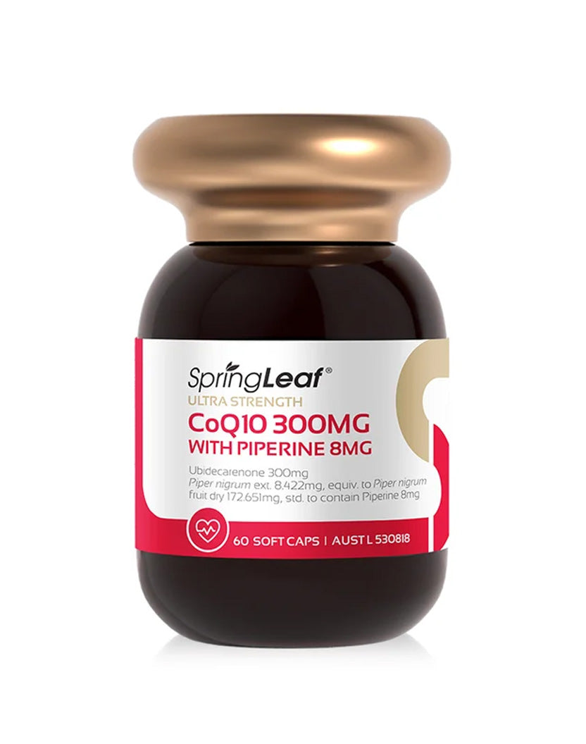 SpringLeaf Ultra Strength CoQ10 300mg with Piperine 8mg